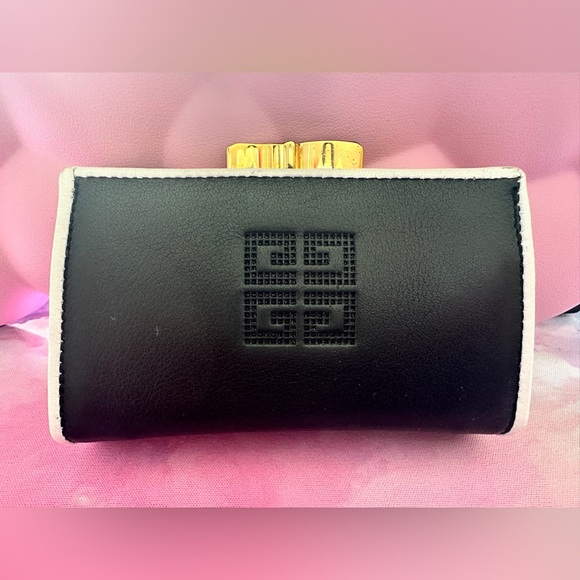 Vintage Givenchy Kiss-Lock Coin Purse (EVC; Black/White) - Picture 1 of 10